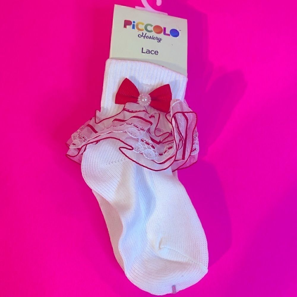 🌸Piccolo 1pairs Girls Dress Lace Hosiery socks 6-71/2